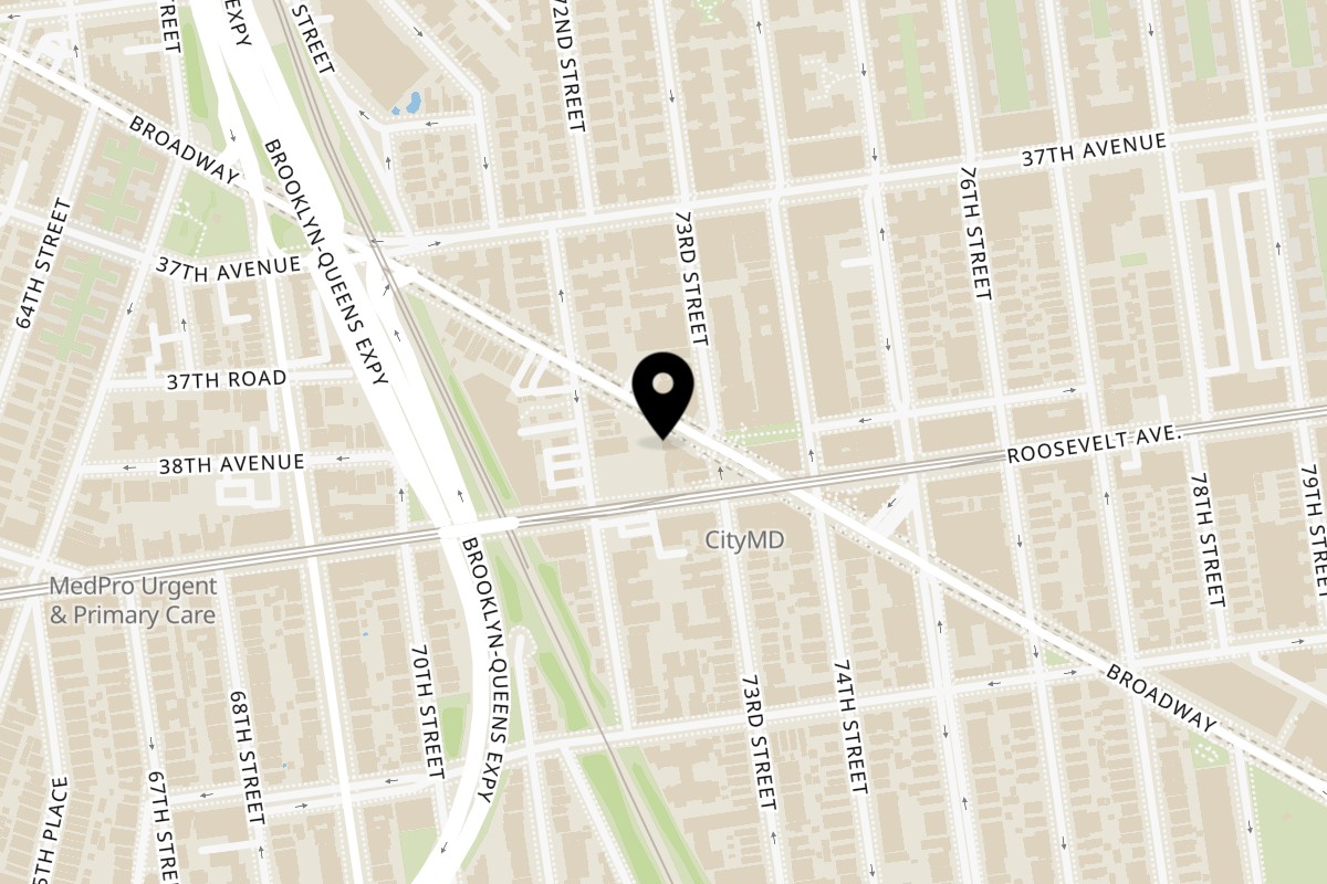 Map showing the location of TandoRico on 72-24 Broadway in Jackson Heights